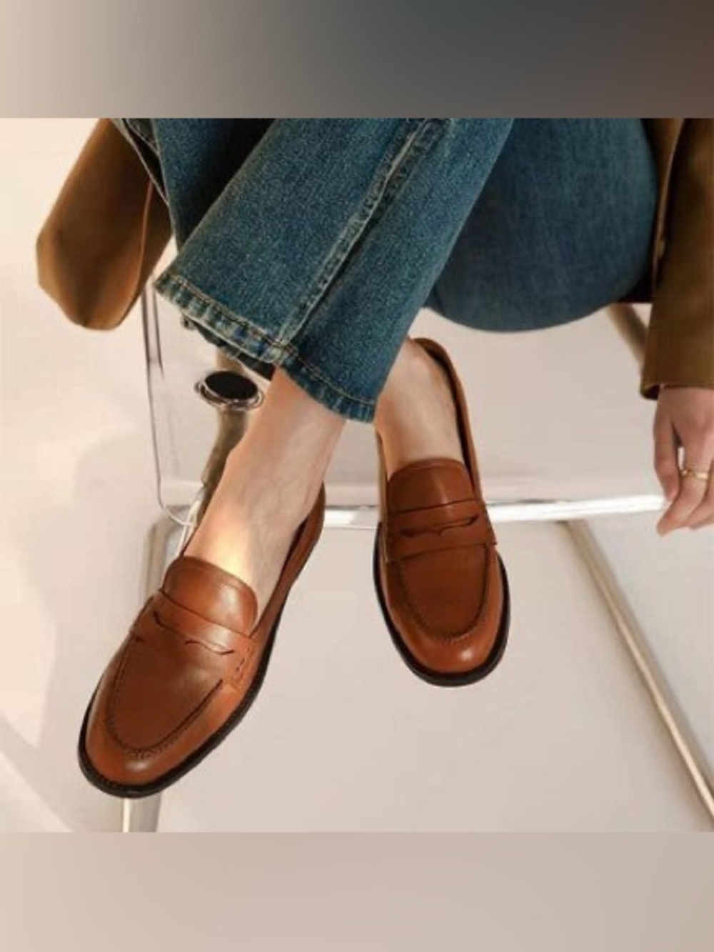 Madewell Brown Leather Penny Loafers